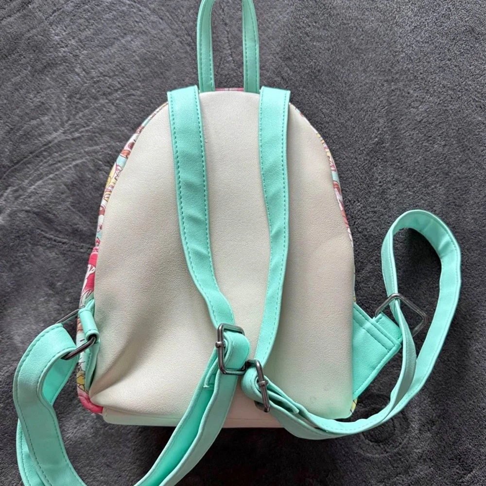 Loungefly Pink and Green disney princess Backpack